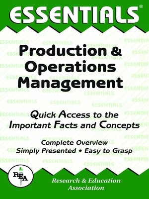 cover image of Production & Operations Management Essentials